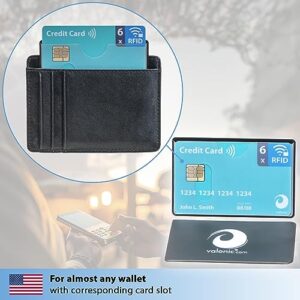 valonic set of 6 RFID blocking sleeves - insertion from the top, Credit Card Protector sleeve for wallet - Protection block for Debit Card and Metro Card
