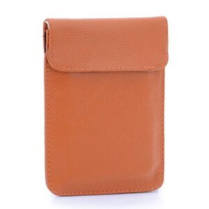 leather faraday bag rfid cell phone signal blocking/jammer pouch bag anti-spying/tracking/radiation gps shielding passport sleeve/wallet case,car key fob