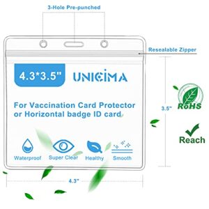 KGX Vaccine Card Holder for Travel Essentials, 4.3×3.5 in Waterproof Card Protector with Sealing Strip, Traveling Accessories, Travel Essentials for Flying, Card Protector (3 Pack)