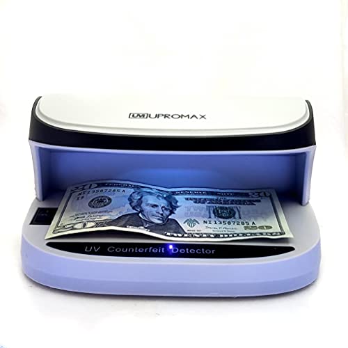 UPROMAX UV Counterfeit Bill Money Detector MIUX09, Portable, Rechargeable, Lightweight, Bills Credit Cards Banknote Passports IDs All Currencies, Auto ON/Off, LED Light Currency Check Billetes Falsos