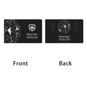 RFID Blocking Cards - 2 Packs, NFC Contactless Card Passport Protector Blocker for Men & Women, Protection Entire Wallet/Purse (Black)