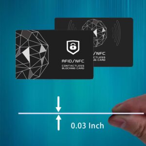 RFID Blocking Cards - 2 Packs, NFC Contactless Card Passport Protector Blocker for Men & Women, Protection Entire Wallet/Purse (Black)