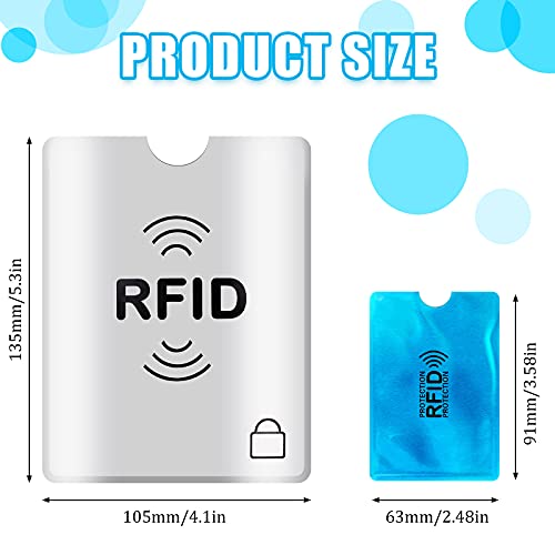 24 Pieces RFID Blocking Sleeves Identity Credit Card Sleeves Set, Including 18 Card Protector RFID Card Holders and 6 Anti Theft Passport Protectors for Women Men (Rich Style)