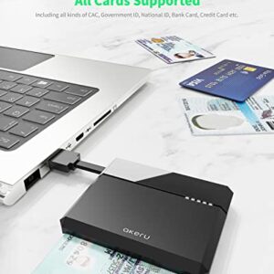 Portable CAC Card Reader DOD Military Smart Card Reader, Universal Compatibility, for Mac/Windows with LED Indicator, Compact PIV & ID Chip Card Reader, Cable Management AKERU [EAO-10]