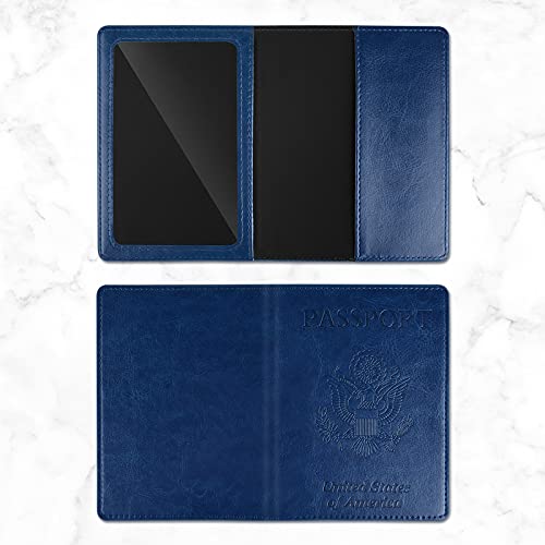 ELECLAND 3 Pack Passport and Vaccine Card Holder Combo, Passport Cover and CDC Vaccination Card Protector, PU Leather Wallet Passport Holder Vaccine Card Holder, Travel Documents Organizer Protector