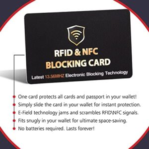 SAITECH IT 5 Pack RFID Blocking Card, One Card Protects Entire Wallet Purse, NFC Contactless Bank Debit Credit Card Protector ID ATM Guard Card Blocker–(Black)