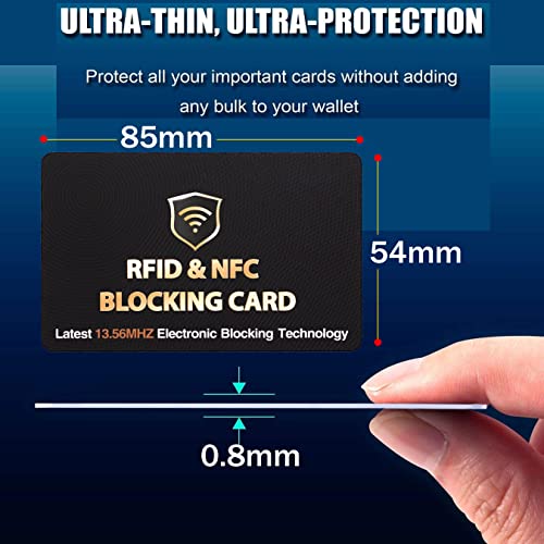 SAITECH IT 5 Pack RFID Blocking Card, One Card Protects Entire Wallet Purse, NFC Contactless Bank Debit Credit Card Protector ID ATM Guard Card Blocker–(Black)