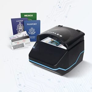 thales (formerly gemalto) qs2000 durable full page compact document, passport reader, id scanner for hotels, casinos, liquor stores, bars, night clubs. includes mrz, image capture & barcode reader