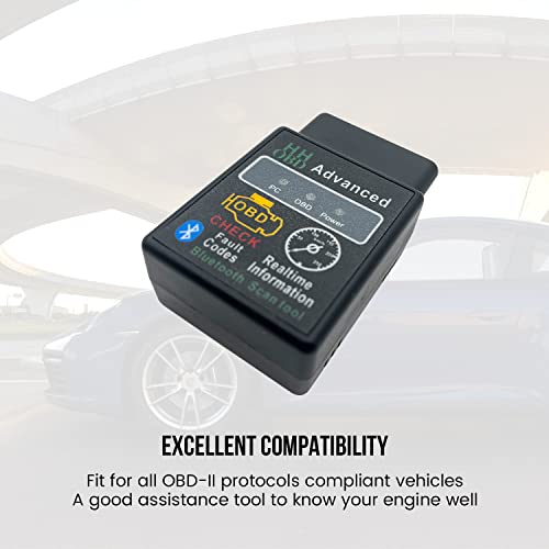 Car HH OBD Advanced OBD2 Bluetooth Scanner Read and Erase Car Fault Code Engine Light Scanner Code Reader for Andriod Pc iOS