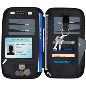 WALNEW Family Passport Holder & Travel Wallet, RFID Blocking Family Passport Wallet Travel Document Organize Zipper Case for Women Men