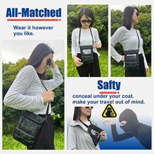 Travel Wallet, RFID Blocking Passport Wallets for Women Waterproof Slim Neck Wallet Carteras De Mujer Anti-Theft Cell Phone Neck Purse for Men and Women Travel Accessories Gifts - Black