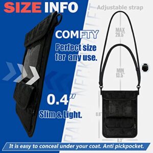 Travel Wallet, RFID Blocking Passport Wallets for Women Waterproof Slim Neck Wallet Carteras De Mujer Anti-Theft Cell Phone Neck Purse for Men and Women Travel Accessories Gifts - Black