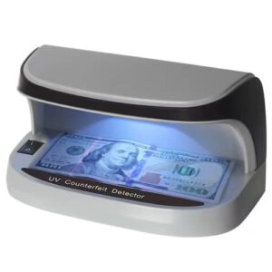 winbo uv counterfeit bill money detector, small footprint, portable, rechargeable, lightweight, bills credit cards banknote passports ids all currencies, auto on/off, led light currency check