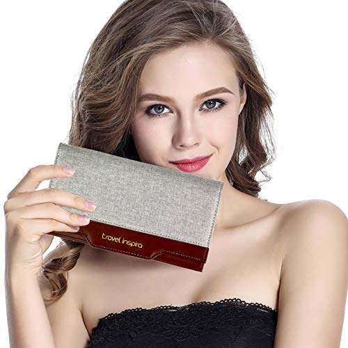 travel inspira RFID Blocking Passport Wallet for Women - Stylish, Multi-Purpose Document Holder