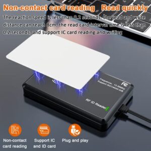 Alacrity ID RFID Card Reader Writer 13.56Mhz Reader USB Read 1326 Family Proximity Cards & EM4100 ID Card Access Control System Home Again Microchip Scanner (USB Port)