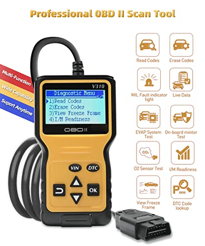 YAKEFLY Universal OBD2 Scanner,Car Engine Fault Code Reader CAN Diagnostic Scan Tool Scanner Diagnostic Tool,Car Scanner Vehicle Engine Code，to Check Engine Light.