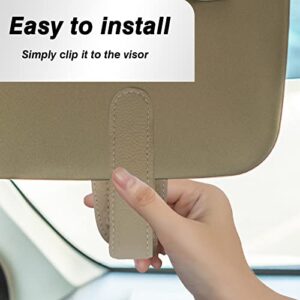 GOOTHX Sunglass Holder for Car, Sunglass Visor Clip, Car Interior Accessories，Universal Leather Sunglass Clip and Ticket Card Clip for Car