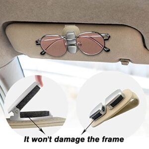 GOOTHX Sunglass Holder for Car, Sunglass Visor Clip, Car Interior Accessories，Universal Leather Sunglass Clip and Ticket Card Clip for Car