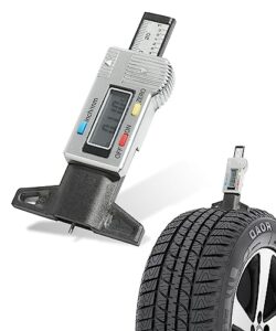 yakefly tire tread depth gauge,lcd display tire thread measuring gauge digital tire depth gauge with inch millimeter conversion,tire tread gauge tire tread depth measuring tool