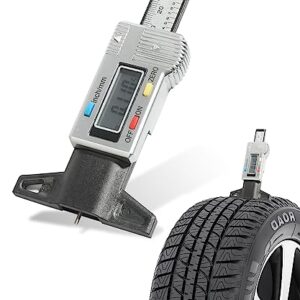 YAKEFLY Tire Tread Depth Gauge,LCD Display Tire Thread Measuring Gauge Digital Tire Depth Gauge with Inch Millimeter Conversion,Tire Tread Gauge Tire Tread Depth Measuring Tool