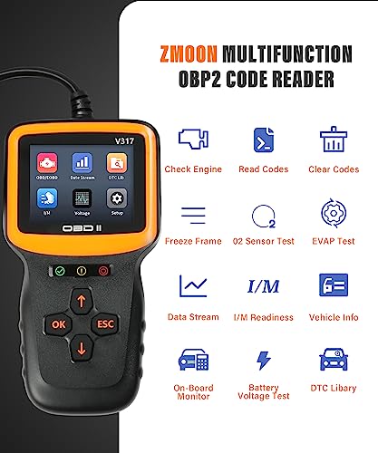 YAKEFLY OBD2 Scanner Diagnostic Tool,Car OBD2 Scanner Code Reader Engine Fault Code Reader Scanner,Vehicle Check Engine Light Scan Tool, Car OBDII/EOBD Diagnostic Scan Tool for All Vehicles After 1996