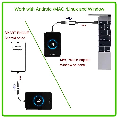 RFID Reader,Ajfwm New Metal Case ID IC Card Reader RFID Reader Long Range 125KHz/13.56Mhz Dual Frequency Reads TK4001 EM4100 NFC Card MFS50S70 and Other 14443A Protocol Tags