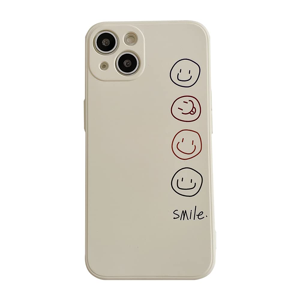 Cute Pattern Design Phone Case for Apple iPhone 14 Protective Cover Cartoon Side Frame Silicone Cases Compatible with iPhone 14 6.1 inch - Beige