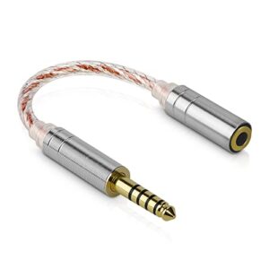 anlinkshine 4.4mm balance male to 3.5mm balance female adapter cable, 6n occ copper silver plate audio cord compatible with sony nw-zx300a, nw-wm1a, nw-wm1z, pha-2a, ta-zh1es audio player, dap