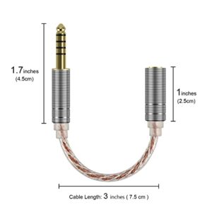 ANLINKSHINE 4.4mm Balance Male to 3.5mm Balance Female Adapter Cable, 6N OCC Copper Silver Plate Audio Cord Compatible with Sony NW-ZX300A, NW-WM1A, NW-WM1Z, PHA-2A, TA-ZH1ES Audio Player, DAP