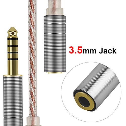 ANLINKSHINE 4.4mm Balance Male to 3.5mm Balance Female Adapter Cable, 6N OCC Copper Silver Plate Audio Cord Compatible with Sony NW-ZX300A, NW-WM1A, NW-WM1Z, PHA-2A, TA-ZH1ES Audio Player, DAP