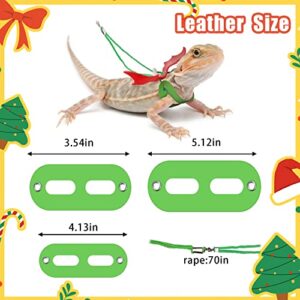 13 Pieces Christmas Bearded Dragon Santa Hat Leash Harness Scarf Set Bearded Dragon Lizard Christmas Outfits Costume Leash Harness Scarf and Hat Wings Accessories for Reptile Small Pet Animals