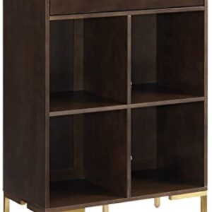 Crosley Furniture Juno Record Storage Cube Bookcase, Dark Brown