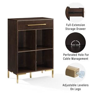 Crosley Furniture Juno Record Storage Cube Bookcase, Dark Brown