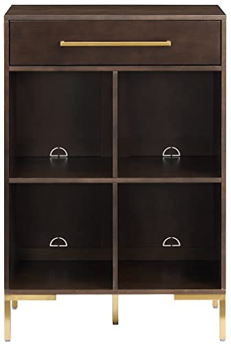 Crosley Furniture Juno Record Storage Cube Bookcase, Dark Brown