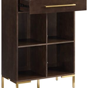 Crosley Furniture Juno Record Storage Cube Bookcase, Dark Brown