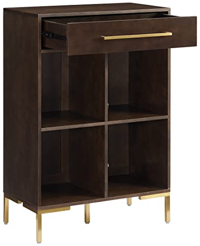 Crosley Furniture Juno Record Storage Cube Bookcase, Dark Brown