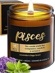 pisces candle, zodiac candles, zodiac signs pisces candles women, pisces astrology gifts for women, lovers pisces zodiac stuff, pisces gifts for women, pisces birthday candle, zodiac gifts for women