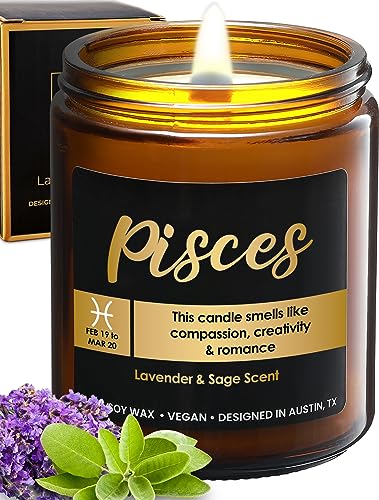 Pisces Candle, Zodiac Candles, Zodiac Signs Pisces Candles Women, Pisces Astrology Gifts for Women, Lovers Pisces Zodiac Stuff, Pisces Gifts for Women, Pisces Birthday Candle, Zodiac Gifts for Women