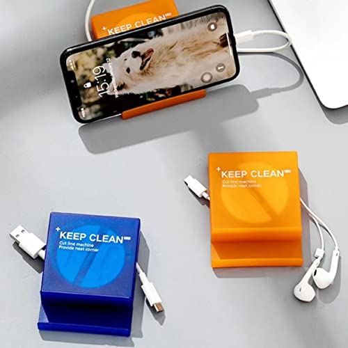 Headphone, Earbud and Charging Cable Winder and Organizer Perfect for Wrapping Earbuds and Cords for Travel and Organization,It's Also a Versatile Phone Holder,2-Pack (2-Pack Blue)