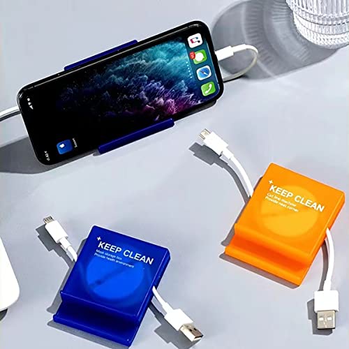 Headphone, Earbud and Charging Cable Winder and Organizer Perfect for Wrapping Earbuds and Cords for Travel and Organization,It's Also a Versatile Phone Holder,2-Pack (2-Pack Blue)
