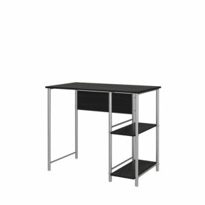 Ameriwood Home Mainstays Basic Metal Student Computer Desk in True Black Oak