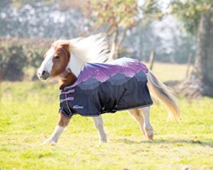 shires equestrian miniature highlander lite - mini turnout sheet (36", spring morning)