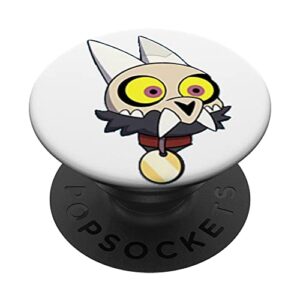 adorable tiny demon with skull mask and horns popsockets standard popgrip