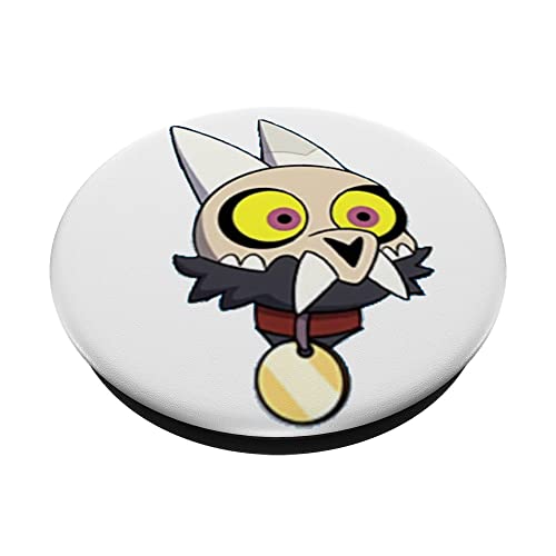 Adorable tiny demon with skull mask and horns PopSockets Standard PopGrip