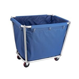 Easyars Large Laundry Cart with Wheels,Rolling Laundry Basket,220 LB Load Material-handling Carts for Home Commercial Hotels or Hospital,Blue