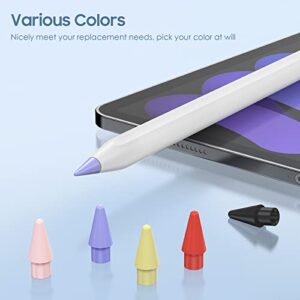 TiMOVO 5 Pack Tips for Apple Pencil 1st/2nd Generation, No Wear Out Precise Control Apple Pencil Replacement Tips Nibs iPencil Tips for iPad Pro/Air/Mini Pencil, (Black/Red/Pink/Yellow/Purple)