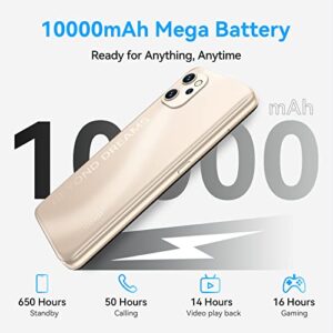 UMIDIGI Power 7 MAX Cell Phone, 6GB+128GB 10000mAh Battery Unlocked Smartphone with 6.7" Full Screen + 48MP AI Triple Camera Android Smartphone Gold