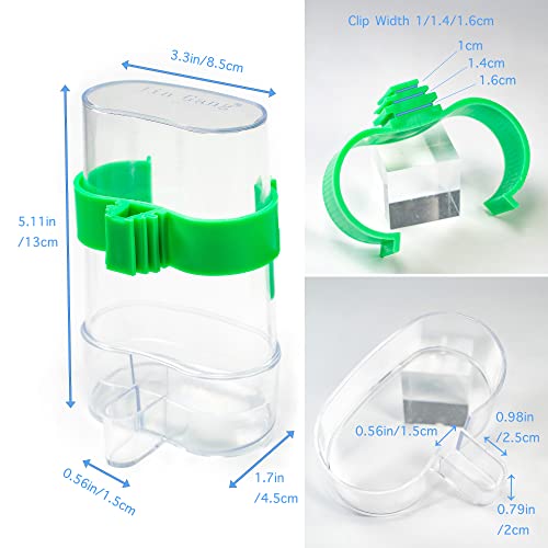 Parakeet Water Dispenser Bird Cage - No Mess Parrot Feeder Parakeet Food Parakeet Cage Accessories Automatic Feeding Waterer for Birds Parrot Finch Canaries (2Pcs) Clear