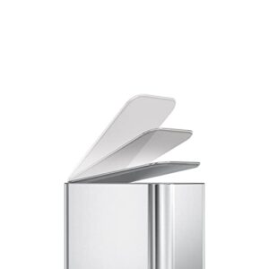 simplehuman 5 Liter / 1.3 Gallon Stainless Steel Bathroom Slim Profile Trash Can, Brushed Stainless Steel