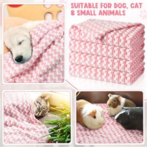 4 Pack Guinea Pigs Blankets 30 x 40 Inch Hamster Fleece Cage Liners Soft Guinea Pig Accessories Small Animal Pet Blanket Sleep Bedding Mats Pet Supplies for Dog Puppy Cat